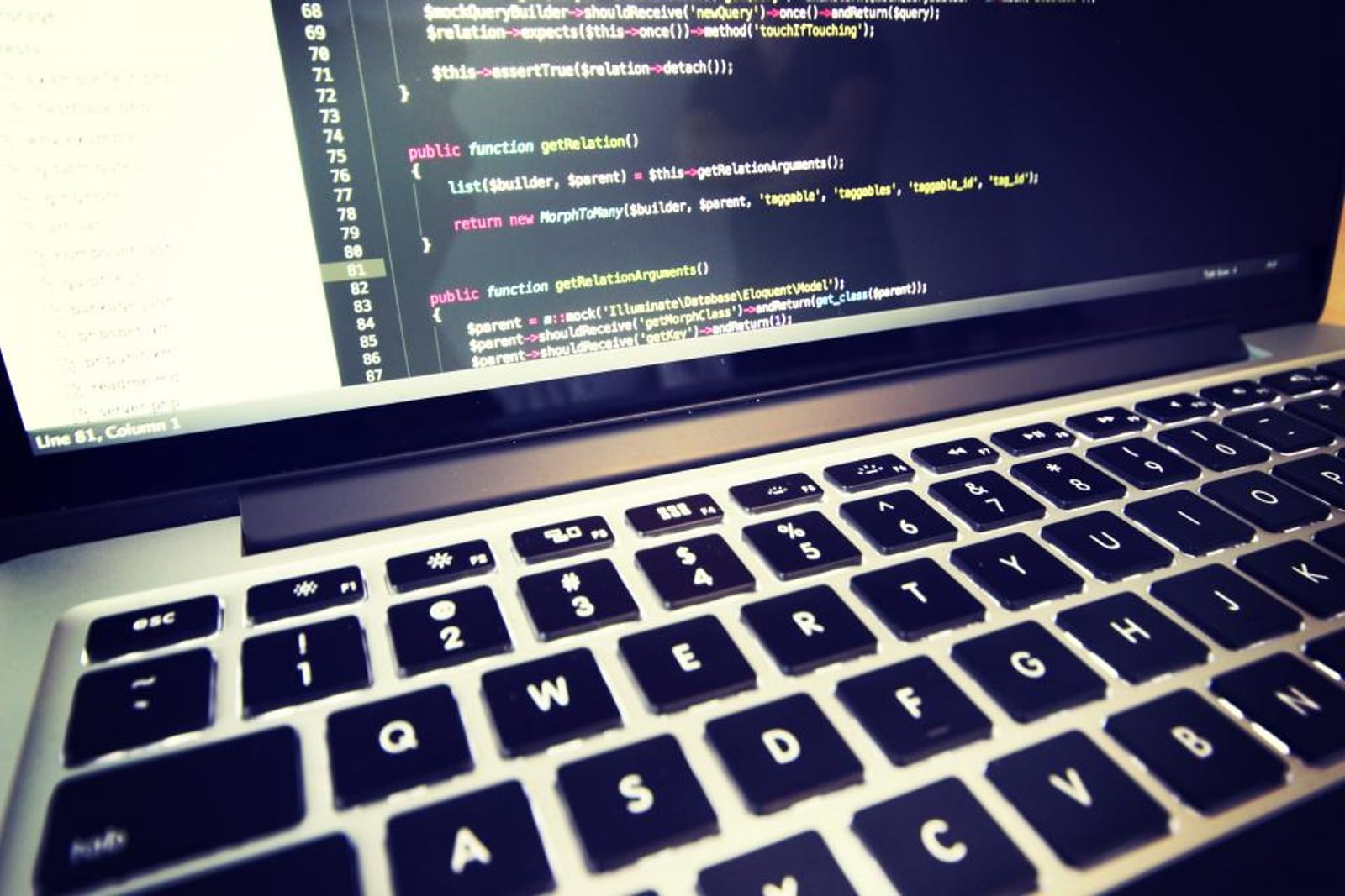 A code editor open on a programmer screen.
