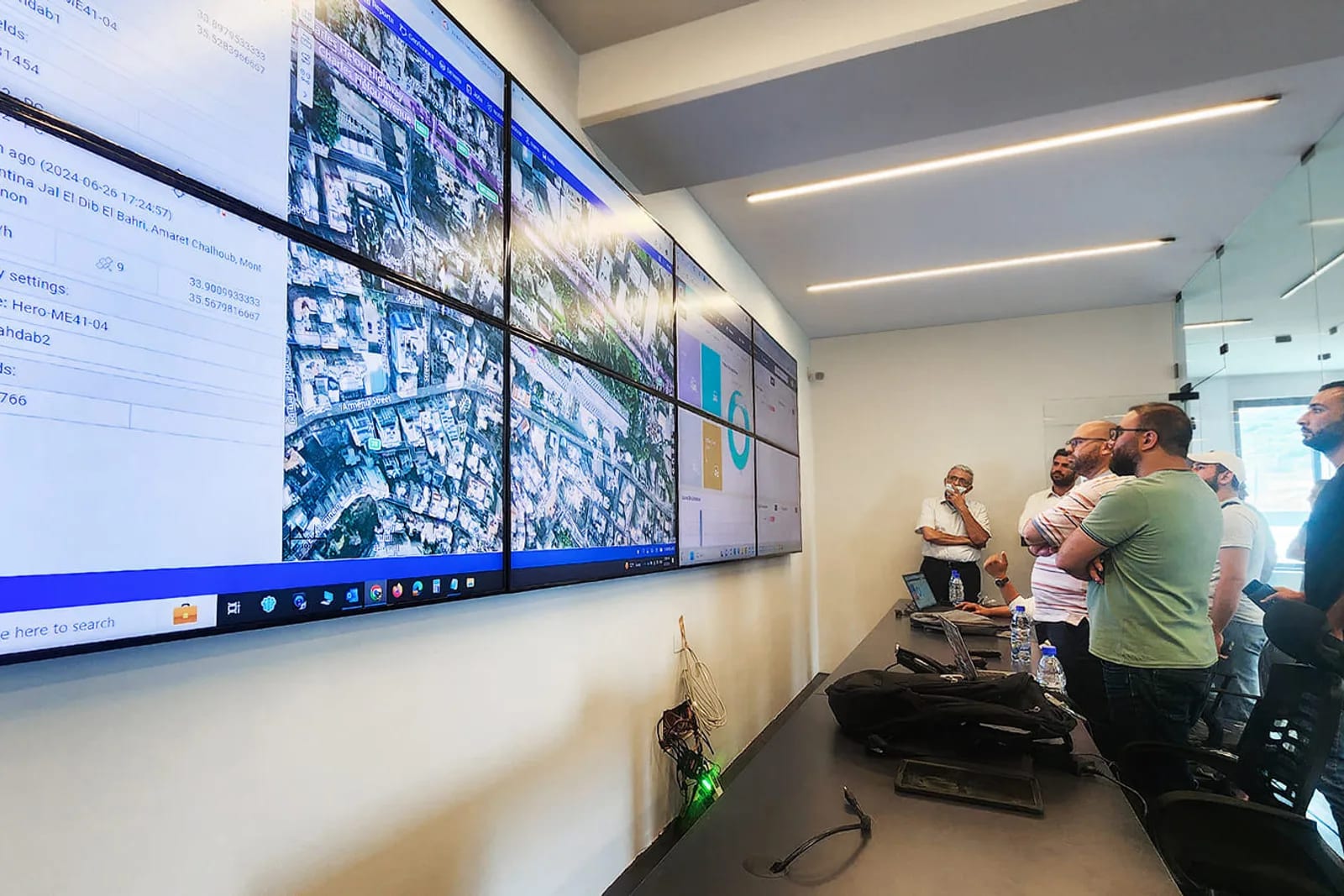 A monitor displaying an analytics dashboard.