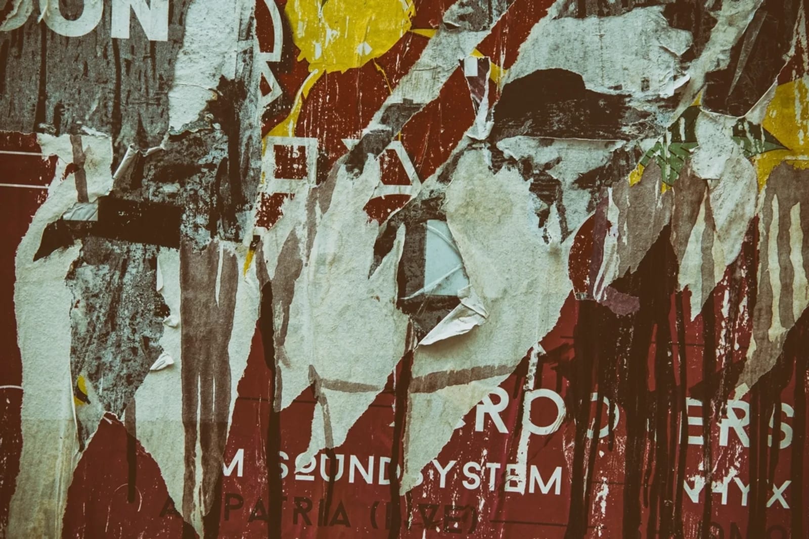 Close-up of torn paper edges